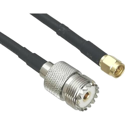 1Pcs RG58 Cable UHF SO239 Female Jack to SMA Male Plug Connector RF Coaxial Straight 6inch~20M
