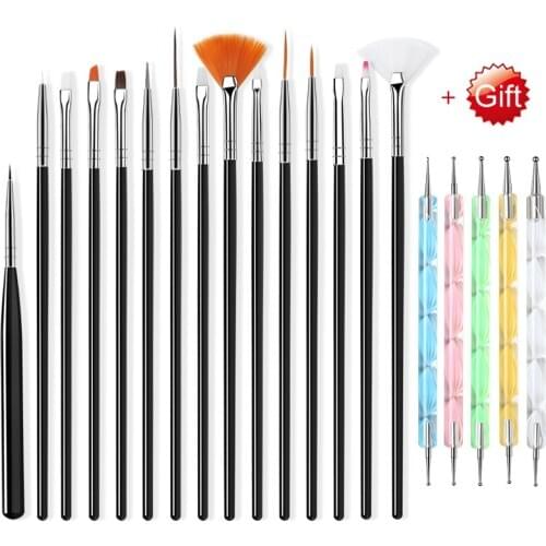 Nail Brush For Manicure Gel Brush For Nail Art 20Pcs/Set Ombre Brush For Gradient For Gel Nail Polish Painting Drawing New 2020