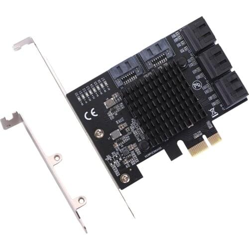 Chia mining PCIe gen3 x1 to 8 Ports 6G SATA III 3.0 Controller Non Raid Expansion Card Low Profile Bracket