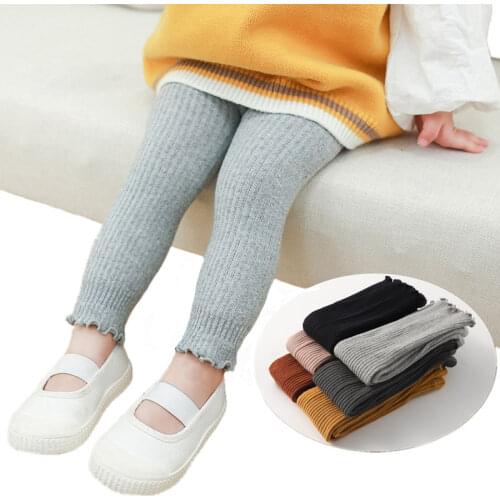 Girls Leggings Childrens Pants Infant Newborn Kids Leggings Toddler Girl Cotton Trousers Ribbed Leggings 2021 Spring Autumn