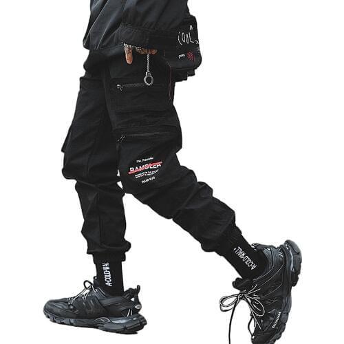 New Western Streetwear Darkly Style Fashion Zipper Pockets Sweatpants Mens Joggers Trousers Casual Autumn Safari Harem Pants