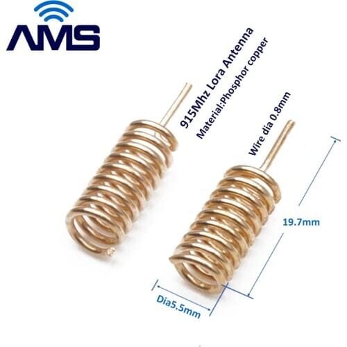 AMS Wholesale10PCS PCB Welding Aerial 2dBi Omni Copper 433mhz 868Mhz Lora 915mhz Coil Straight / Bended Internal Spring Antenna