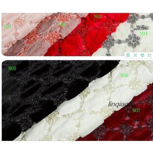Autumn and winter home plush cloth embroidered matt PV velvet South Korea velvet bag fabric