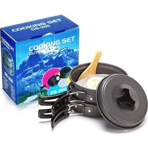 Outdoor Camping Cutlery Utensils picnic set Hiking Picnic Teapot Pot Set Portable Cookware Mess Kit Carabiner travel tableware