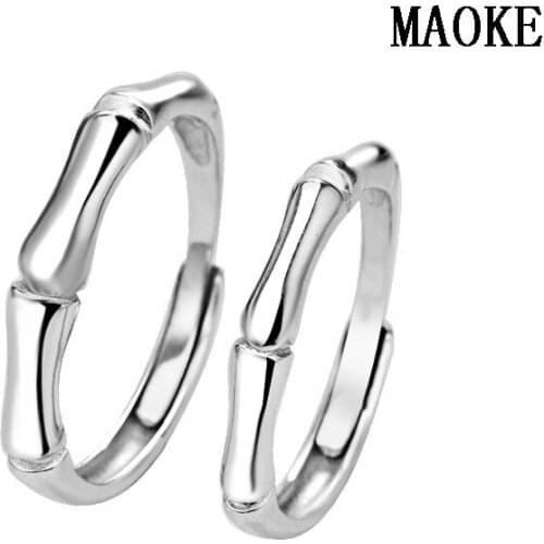 Promotional S925 Sterling SV Ring Vintage Joint Bamboo Opening Couple Ring Fashion Jewelry for Womens Fashion Gifts