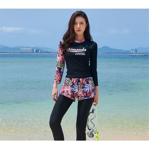 Plus Size Rash Guard For Women Two Piece Long Sleeve Swimwear Long Legging Swimsuit Tummy Control Bathing Suit Letter Print Pad