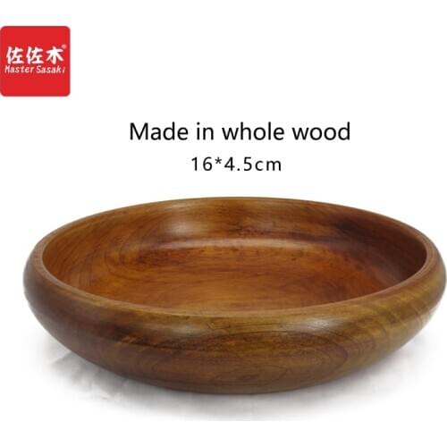Free shipping Whole wood plate European japanese style durable crack control Salad Noodle soup Cooking Pasta Pizza disc 16*4.5