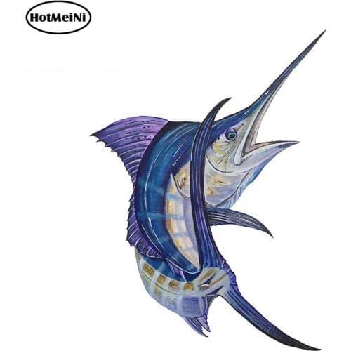 HotMeiNi 13cm x 9.2cm High Quality Vinyl Marlin Bent Fish Sticker Car Home Truck SUV Boat Decal Animal Car Stickers Graphics