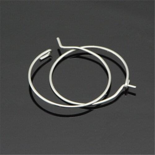 100 PCS 20/25/30/35/40/45/50mm Metal Stainless Steel Round Circle Earring Base Setting Earrings Accessories For Jewelry Making