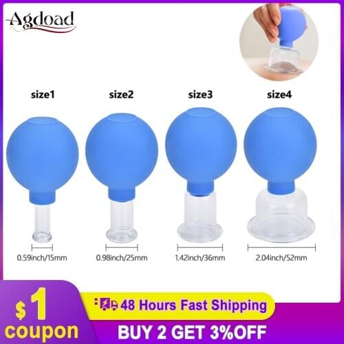 2/4pcs PVC Vacuum Cans For Massage Back Cupping Therapy Suction Cups Anti Cellulite Body Massager Vacuum Cup Glass