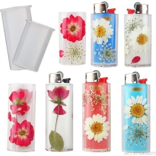2Pcs Universal Cigarette Lighter Cover Silicone Resin Mold Cigar Lighter Protective Punch Epoxy Mold Art Crafts F18 21 Dropship