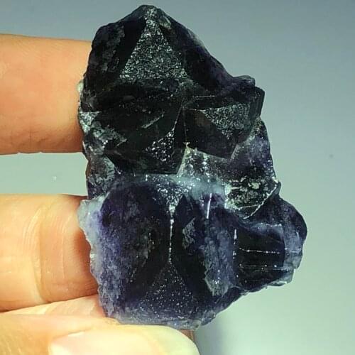 20gPurple fluorite mineral stone home decoration ring vein healing teaching specimen crystal quartz treasure