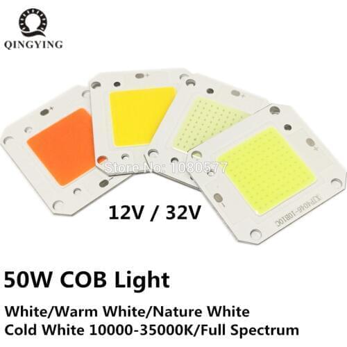 5 pcs/lot 50W High Power LED Chip COB Lights DC12V DC32V Light Beads White Warm White Cold White Full Spectrum 3000K-30000K