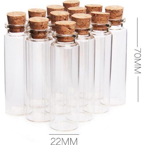 500 x 18ML Clear Small Cute Mini Cork Stopper Glass Jars Containers Mini Wishing Bottle Glass Craft