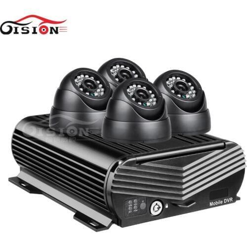 Free Shipping Hard Disk HDD 1080P AHD Video Car Recorder With 4Pcs Indoor Plastic HD Camera Mobile Dvr Kits +500GB Hard Disk