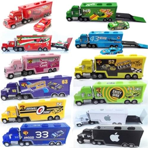 Disney Hot Sales Pixar Cars 2 Newest Lightning McQueen Mack Uncle Truck 1:55 Diecast The King Car Toys Children The Best Gifts