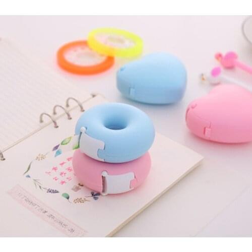 Tape Dispenser Cutter Creative Stationery Cute Mini Washi Tape Dispenser Kawaii Portable Plastic Tape Cutter School Supplies