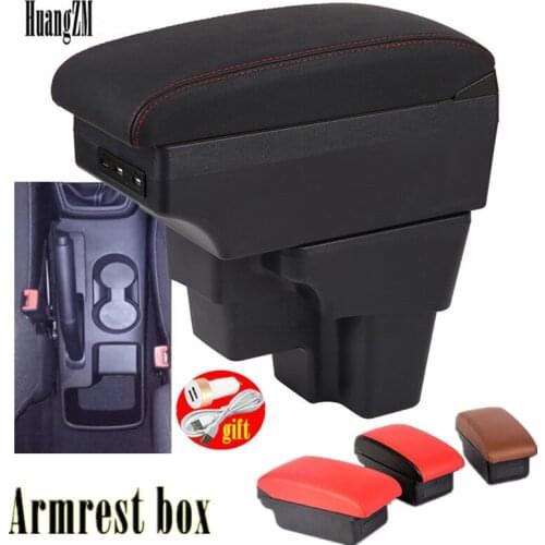 For Kia Rio GT armrest box 2017 2018 2019 2020 leather center console USB ports storage accessories automobile interior