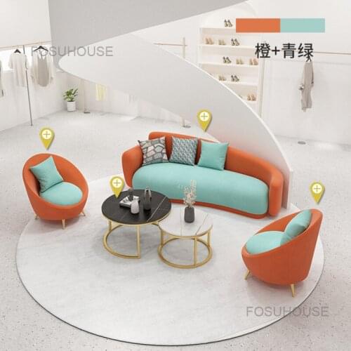 European Designer Living Room Sofas Beauty Salon Sofa Living Room Furniture Technology Cloth Creative Clothing Store Sofa Chair