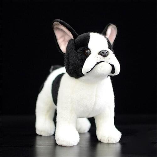 Fancytrader Simulated Anime Bulldog Plush Toys Lifesize Vivid Animals Dogs Doll Kids Gift Home Decoration 25cmX20cm