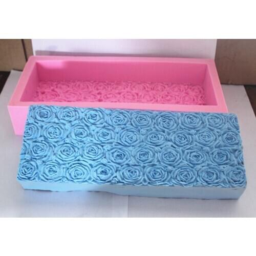 Toast mold 29*135.5CM cuboid Silicone mold rose flower pattern Mousse cake mold DIY soap mold handmade soap making