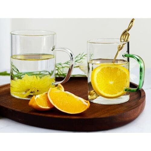 Fruit tea cup Flower tea cup Coffee cup Milk cup Household cups Heat insulation cups with handle Bar counter drinking utensils