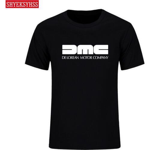 New Men T Shirt DMC DeLorean Print Short Sleeve Back to the Future Movie DMC-12 Car TShirt Cotton T-Shirt Men tees 2020