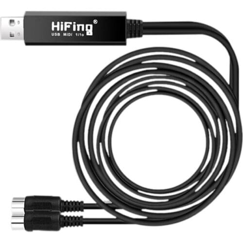 HiFing USB IN-OUT MIDI Interface Converter/Adapter with 5-PIN DIN MIDI Cable for PC/ Laptop/ Mac