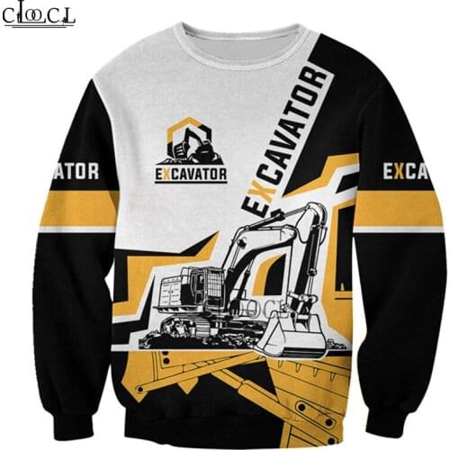 HX Construction Machinery Excavator 3D Print Men Hoodie Harajuku Streetwear Autumn Sweatshirt Casual Tracksuit Drop Shipping