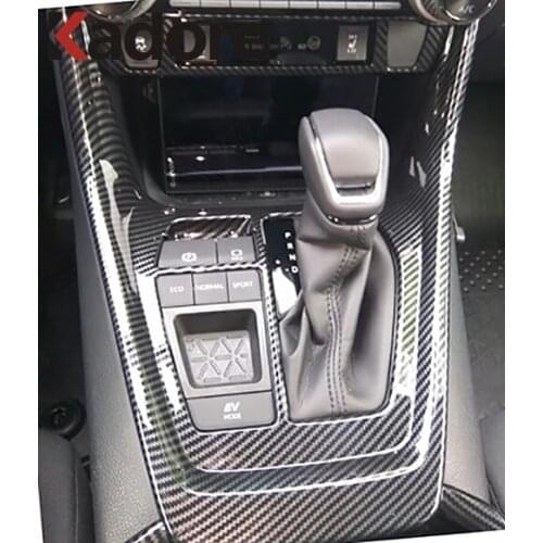 Car Interior Gear Shift Panel Cover Trim For Toyota RAV4 RAV 4 2019 2020 2021 Carbon Fiber Car Accessories Left Hand Driver