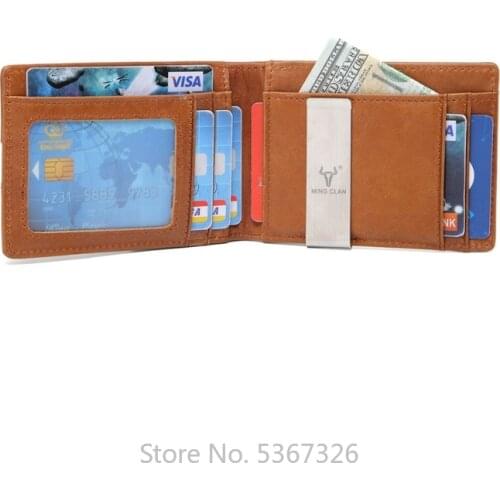 Xiaomi Mens Dollar Genuine Leather Wallet Retro First Layer Cowhide Wallet Multi-card Slots Coin Purse Bifold Card Holders