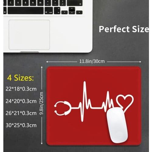 Hearbeat Stethoscope Mouse Pad DIY Print Nurse Heartbeat Stethoscope Cardiology Health Pulse