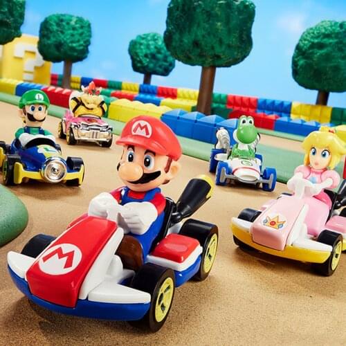 Hot Wheels 1:64 Mario Kart Die-Cast Mario with Standard Kart Vehicle Figures Alloy Car Children Boys Car Model Toys GBG25
