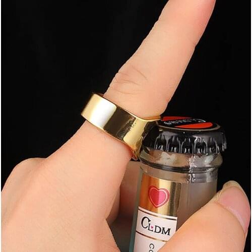 1Pc Multi-function Portable Stainless Steel Colorful Ring-Shape Opener Beer Bottle Opener Thumb Keyring Opener Bar Gadgets