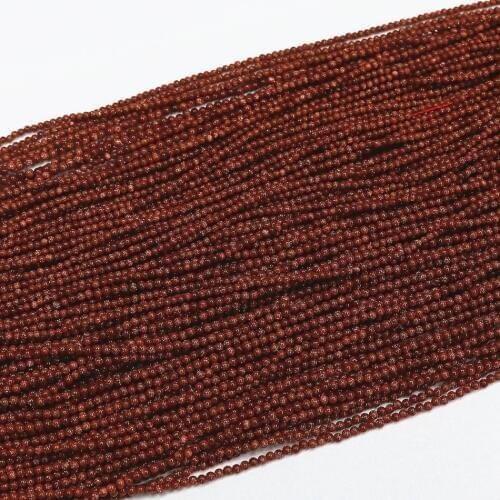 Fashion natural stone gold-color sandstone 2mm 3mm popular round loose beads hot sale diy Jewelry B413