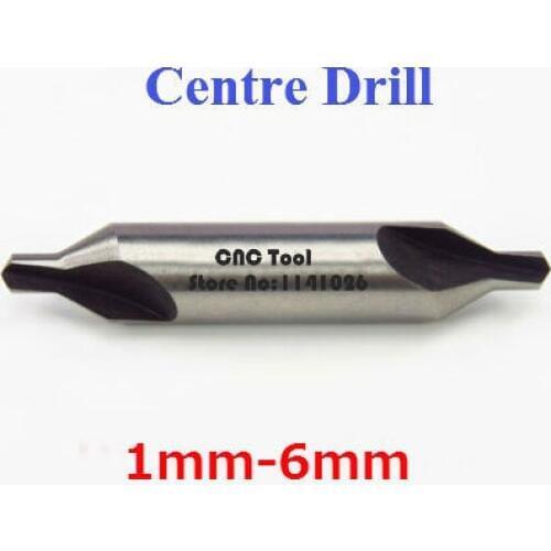 Free Shipping 5PCS Dia 1.0mm-6.0mm A-Type Centre Drill Bits 60 degree Countersinks Bit Set Spotting Drill