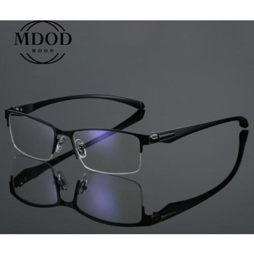 New Mens Half Frame Reading Glasses Anti-fatigue Anti-blue Light Plastic Frame Reading Glasses for The Elderly +1.0 To +4.0