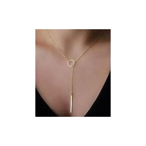 Stainless Steel Necklace For Women Lovers Casual Personality Circle Lariat Pendant Necklace High Quality Simple Choker