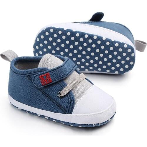Children Casual Shoes Newborn Baby Cute Boys Girls Canvas Letter First Walkers Soft Sole Shoes Cotton Hook Loop Slip On Shoes