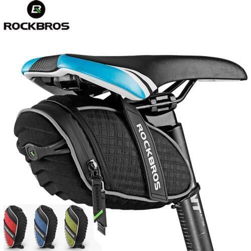 Hot ROCKBROS 4 Colors Bicycle 3D Shell Bag Rainproof MTB Road Bike Saddle Bag Reflective Shockproof Cycling Rear Seatpost Bag