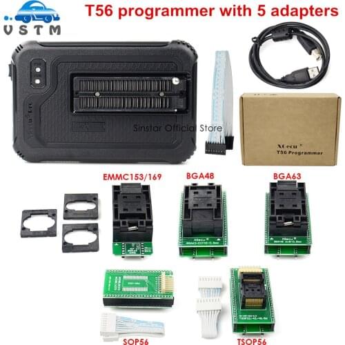 XGecu T56 Programmer 56 Pin Drivers Support 20000+ ICs for PIC/NAND Flash/EMMC TSOP48/TSOP56/BGA+5 adapters