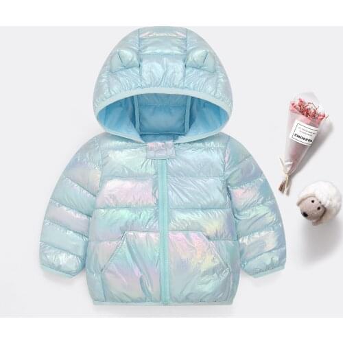 Childrens Clothing Down Cotton Girls Outerwear Light Thin Childrens Wear Padded Jacket Boy Cartoon Ears Cotton Winter Jacket