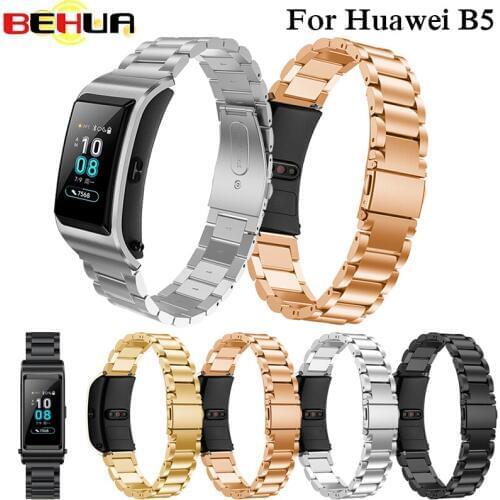 Stainless Steel Watch Band For Huawei B5 Strap Smart Watch Accessories Bracelet Metal Links For Huawei B5 Strap Wrist Watchband