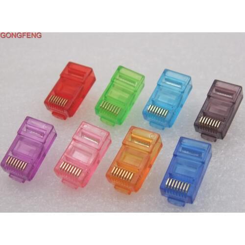 Special Wholesale GONGFENG 160pcs New HOT RJ45 Network Connector Over Five types of 8P8C Network Crystal gold-plated Connector