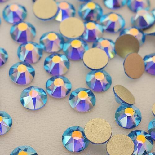 Flat Back Rhinestone 2088 Crystal Strass 16 Cut Face Crystals Light Sapphire AB ss20 4.6-4.8mm Nail Art Rhinestones