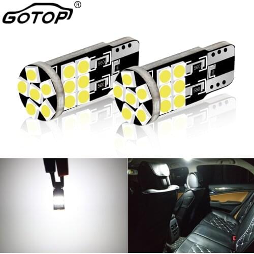 2pcs W5W T10 LED Bulbs Canbus 3030 18SMD 12V 6000K 194 168 LED Car Interior Map Dome Lights Parking Light Auto Signal Lamp 12V