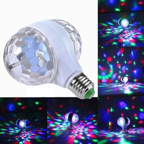 LED Magic Ball Light Christmas Party Lights Disco Ball Rotating LED Disco Light RGB Two bulbs E27 Holiday Wedding Stage Light
