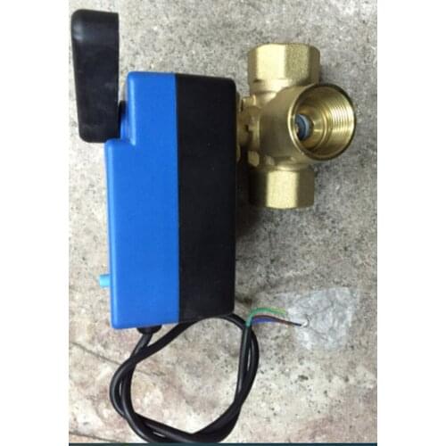 Three-way electric ball valve electric brass ball valve analog ball valve with electric actuator AC24V DN20 / 25/32/40/50