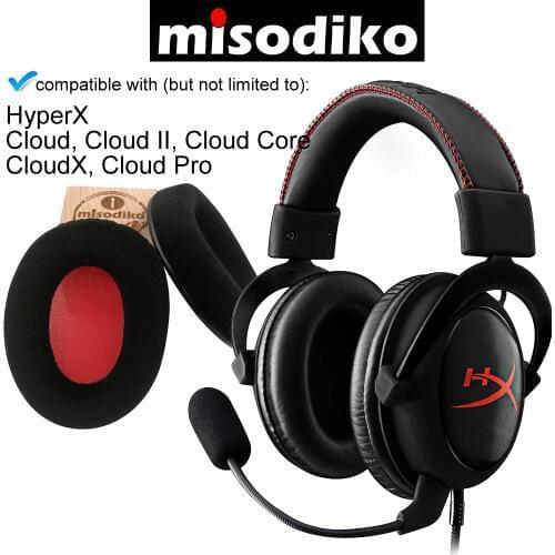 Misodiko Replacement Velour Ear Pads Earpads Cushions for HyperX Cloud, Cloud II, Cloud Core, CloudX, Cloud Pro Gaming Headset