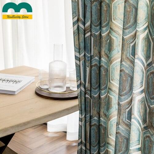 High-Precision Shading Printing Fabric Environment-Friendly Pastoral Curtains for Living Room Bedroom Blackout Curtains Sheer